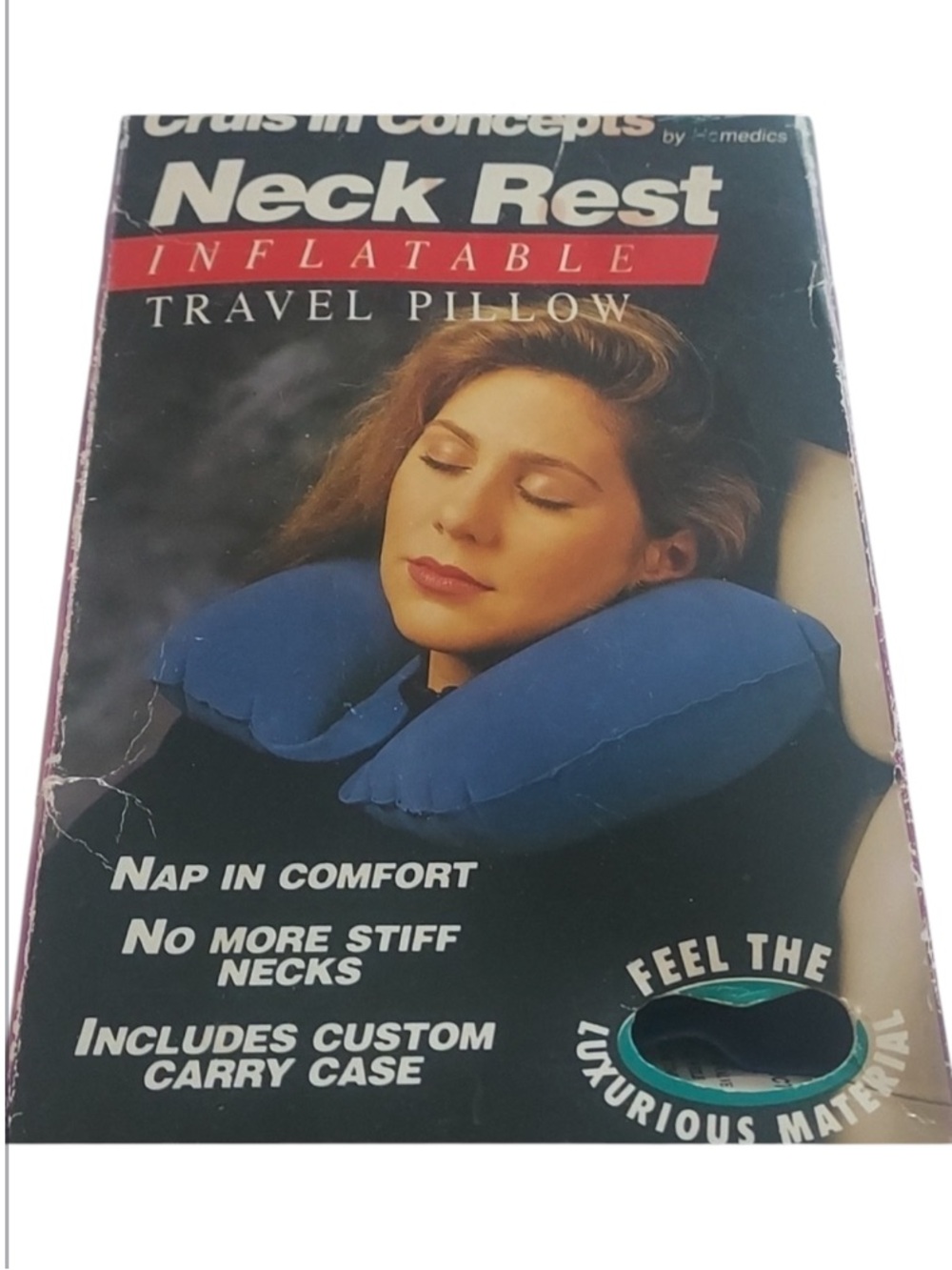 Vintage cruis'in neck rest inflatable travel pillow by homedics